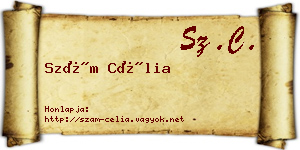 Szám Célia névjegykártya